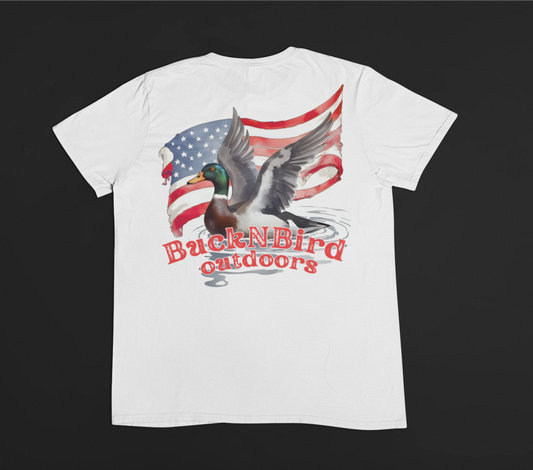 American Flag Duck USA-Made Ringspun Unisex T-Shirt