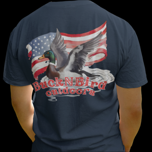 American Flag Duck USA-Made Ringspun Unisex T-Shirt
