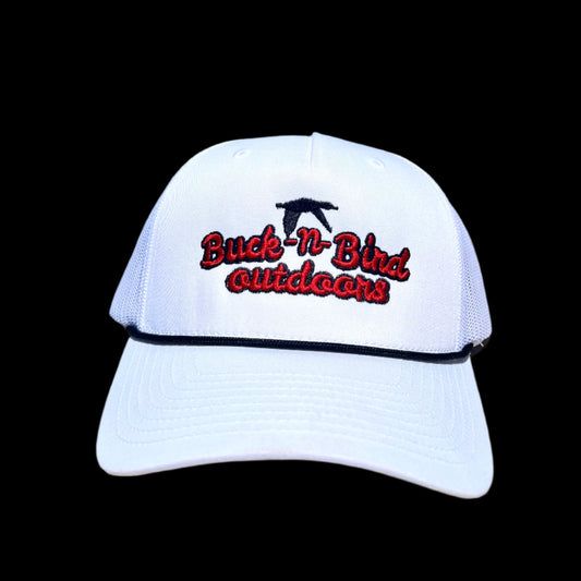 Buck-N-Bird Outdoors (White/Black) Five-Panel Trucker Hat