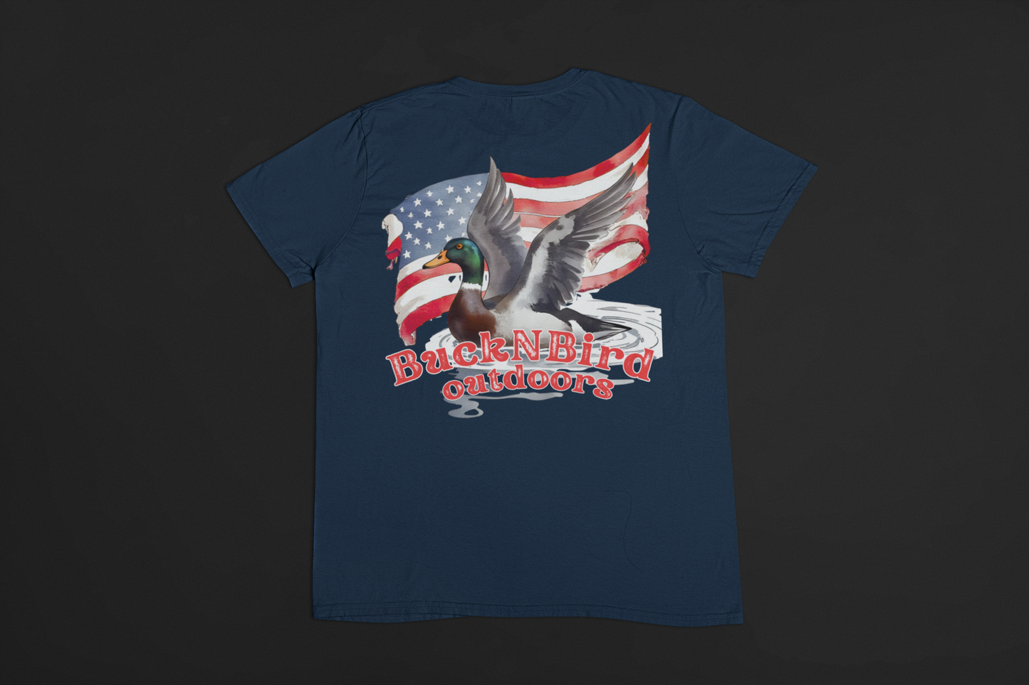 American Flag Duck USA-Made Ringspun Unisex T-Shirt